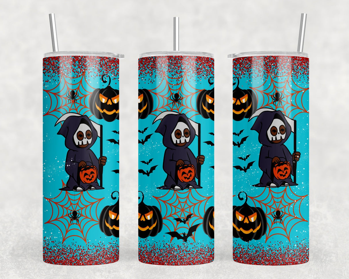 Halloween Grim Reaper|Skinny Tumbler|Optional Bluetooth Speaker| Speaker Color Varies by Rowdy Ridge Co