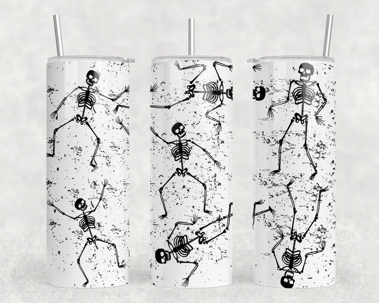 Halloween Skeletons  - 20 oz Steel Skinny Tumbler - Optional Blue Tooth Speaker - Speaker Color will Vary by Rowdy Ridge Co