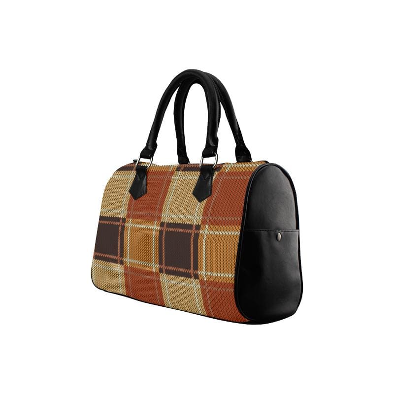 Handbags, Brown Checker Boston Style Top-handle Bag by inQue.Style