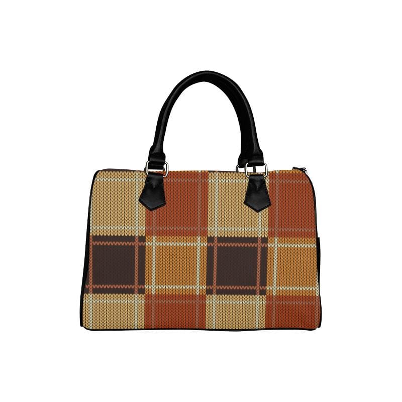 Handbags, Brown Checker Boston Style Top-handle Bag by inQue.Style