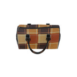 Handbags, Brown Checker Boston Style Top-handle Bag by inQue.Style