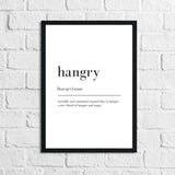 Hangry Definition Kitchen Simple Wall Decor Print by WinsterCreations™ Official Store