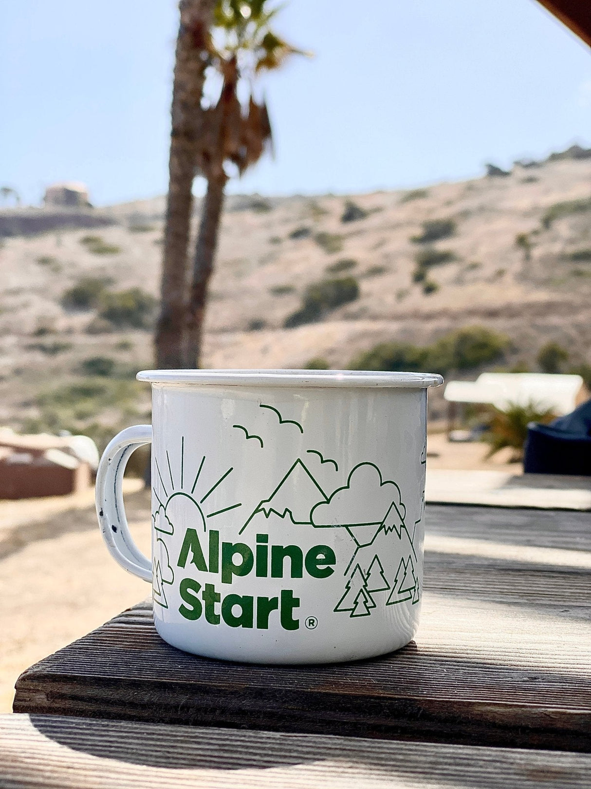 Happy Trees Enamel Mountain Mug by Alpine Start