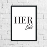 His & Hers Side Bold Couple Black Set Of 2 Bedroom Prints by WinsterCreations™ Official Store