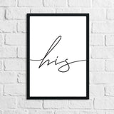 His & Hers Couple Black Set Of 2 Bedroom Prints by WinsterCreations™ Official Store