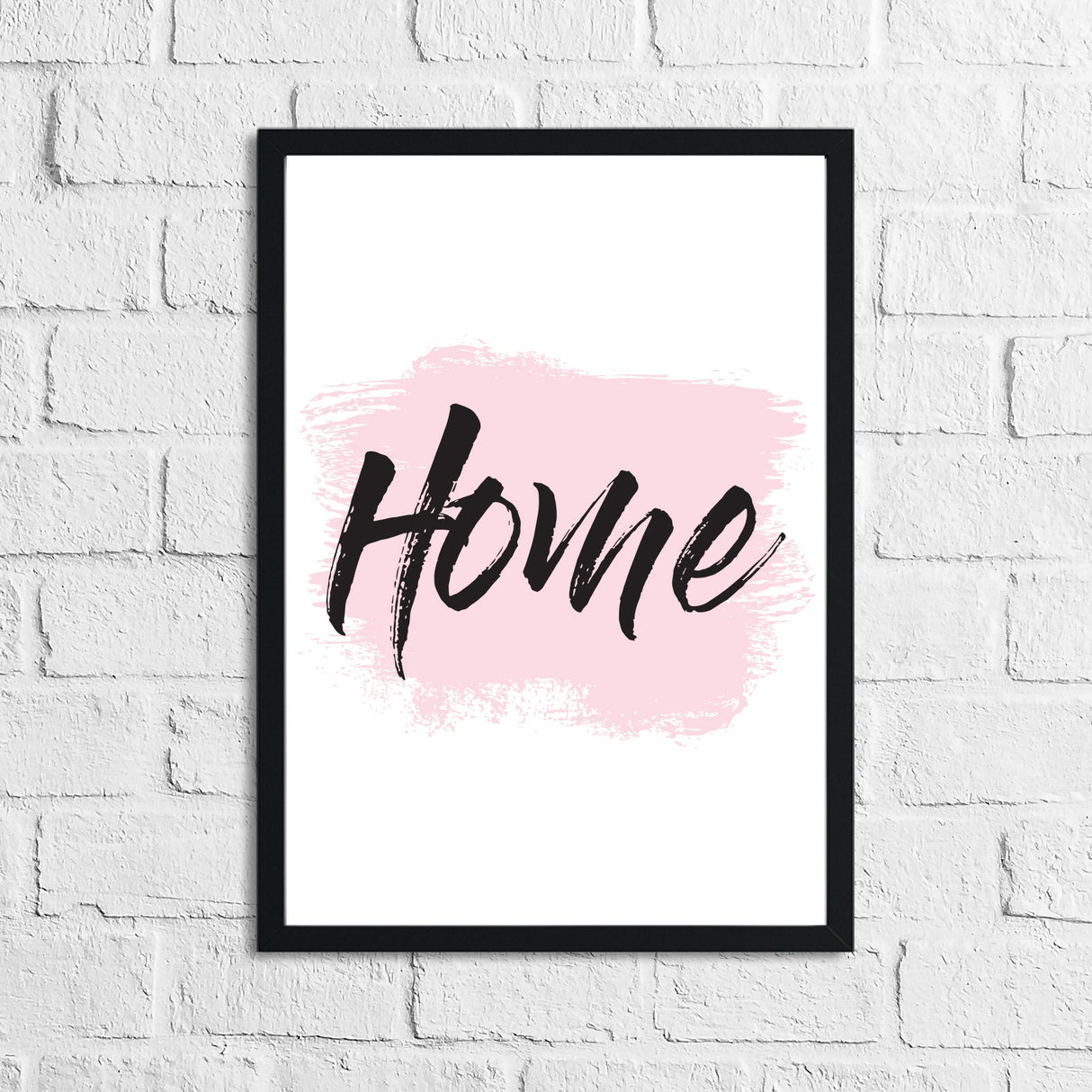 Home Pink Brush Simple Home Wall Decor Print by WinsterCreations™ Official Store