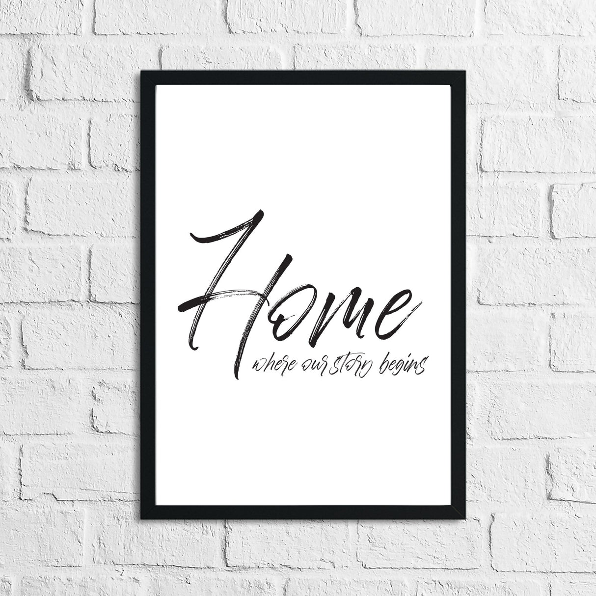 Home Where Our Story Begins Simple Home Wall Decor Print by WinsterCreations™ Official Store