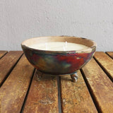 Hono Raku Pottery Refillable Scented Soy Wax Candle with 3 Wicks by RAAQUU