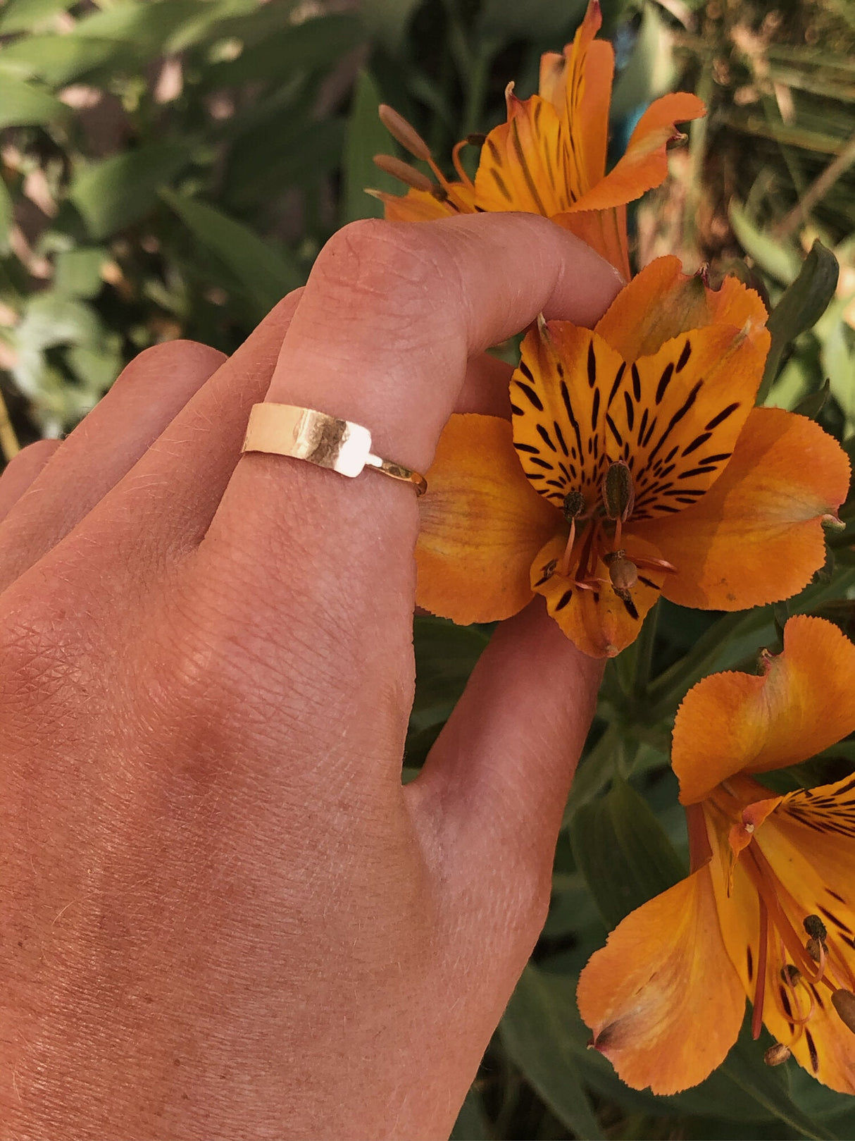 Hammered Horizontal Bar Ring by Toasted Jewelry