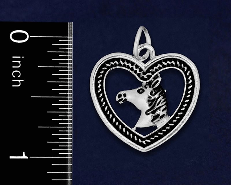 Horse Head in Heart Charms by Fundraising For A Cause