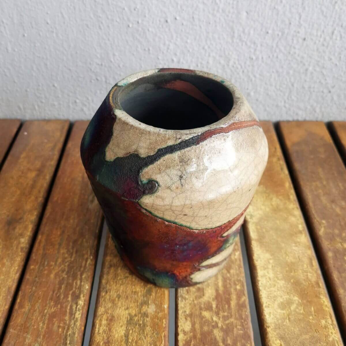 Hoseki Ceramic Raku Pottery Vase by RAAQUU