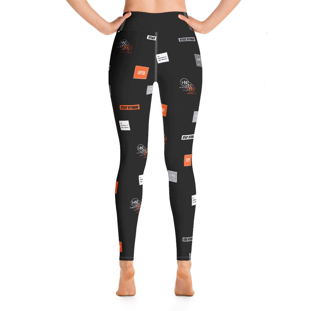 HYBRID NATION WOMEN AOP LEGGINGS (BLACK) by Hybrid Nation