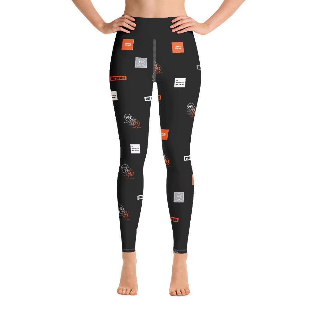 HYBRID NATION WOMEN AOP LEGGINGS (BLACK) by Hybrid Nation