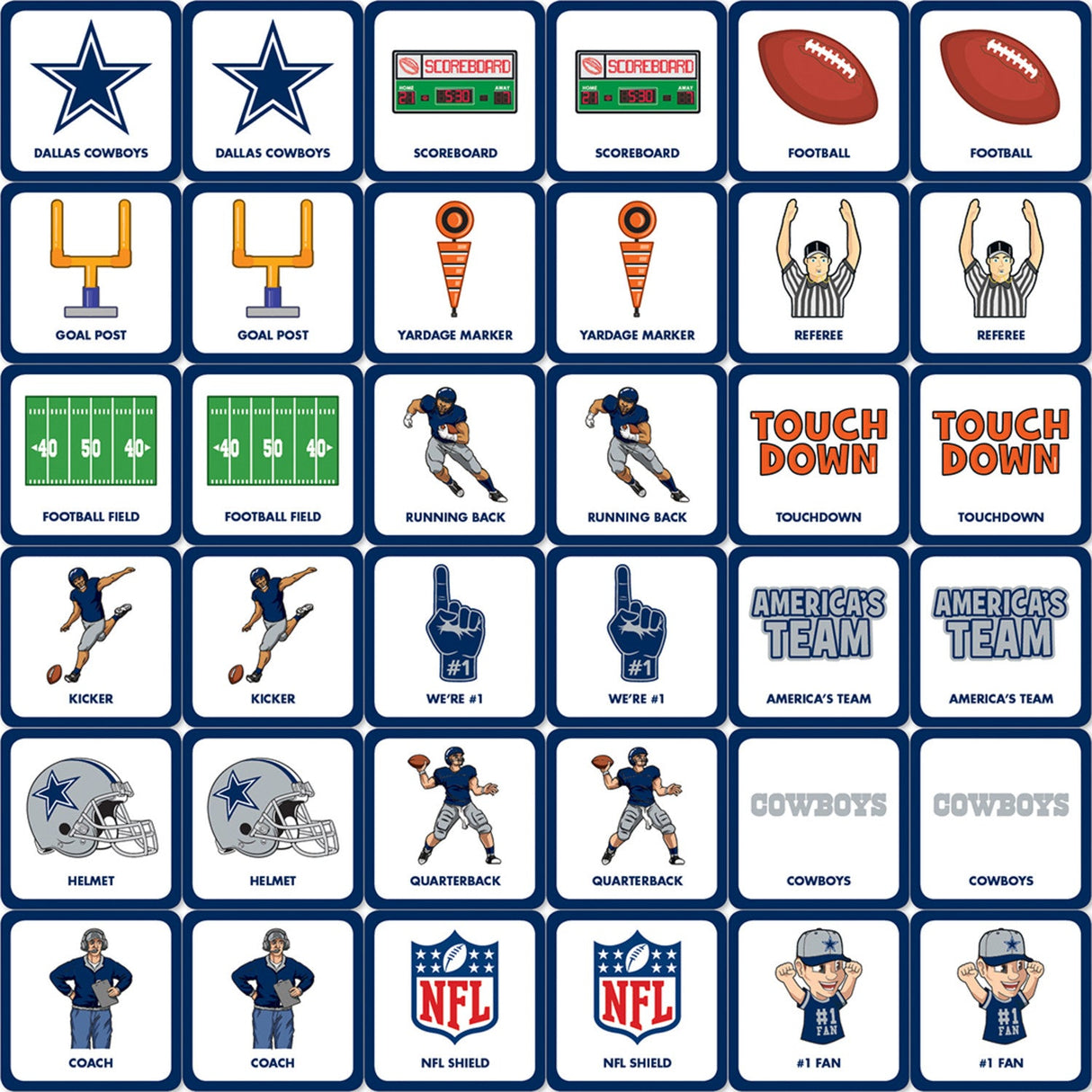 Dallas Cowboys Matching Game by MasterPieces Puzzle Company INC