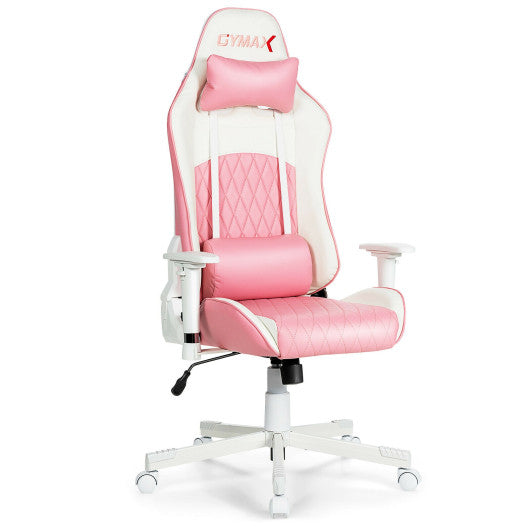 Ergonomic High Back Computer Desk Chair with Headrest and Lumbar Support-Pink