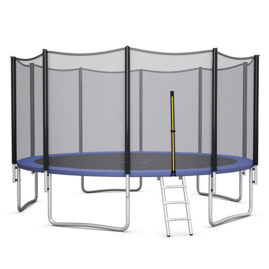 8/10/12/14/15/16 Feet Outdoor Trampoline Bounce Combo with Safety Closure Net Ladder-16 ft