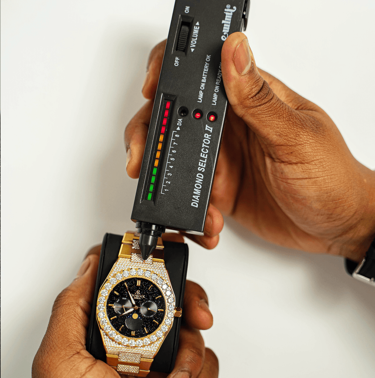 Iced transporter - Big diamond bezel - Half iced strap by ASOROCK WATCHES