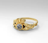 14k Natural Diamond Claddagh Ring by VicStoneNYC Fine Jewelry