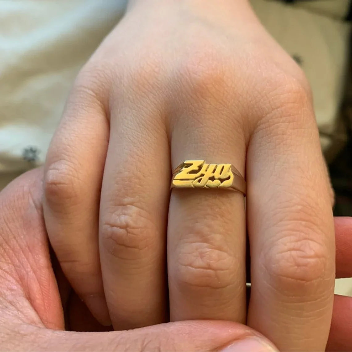 14k Customized Name Ring by VicStoneNYC Fine Jewelry