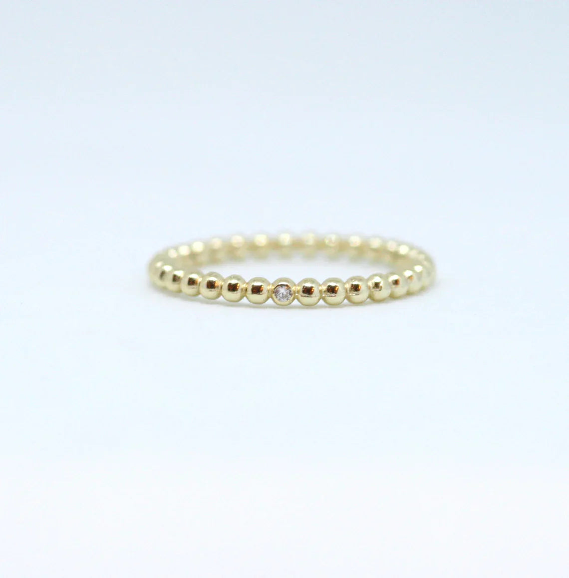 14k Tiny Diamond Eternity Wedding Band by VicStoneNYC Fine Jewelry