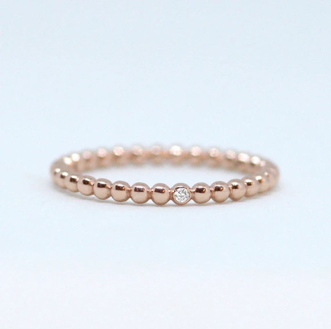 14k Tiny Diamond Eternity Wedding Band by VicStoneNYC Fine Jewelry