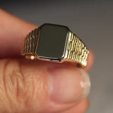 10k Solid Gold Bold Signet Ring by VicStoneNYC Fine Jewelry