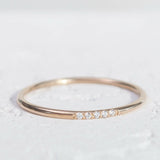 14k Tiny 5 Diamonds Ring by VicStoneNYC Fine Jewelry