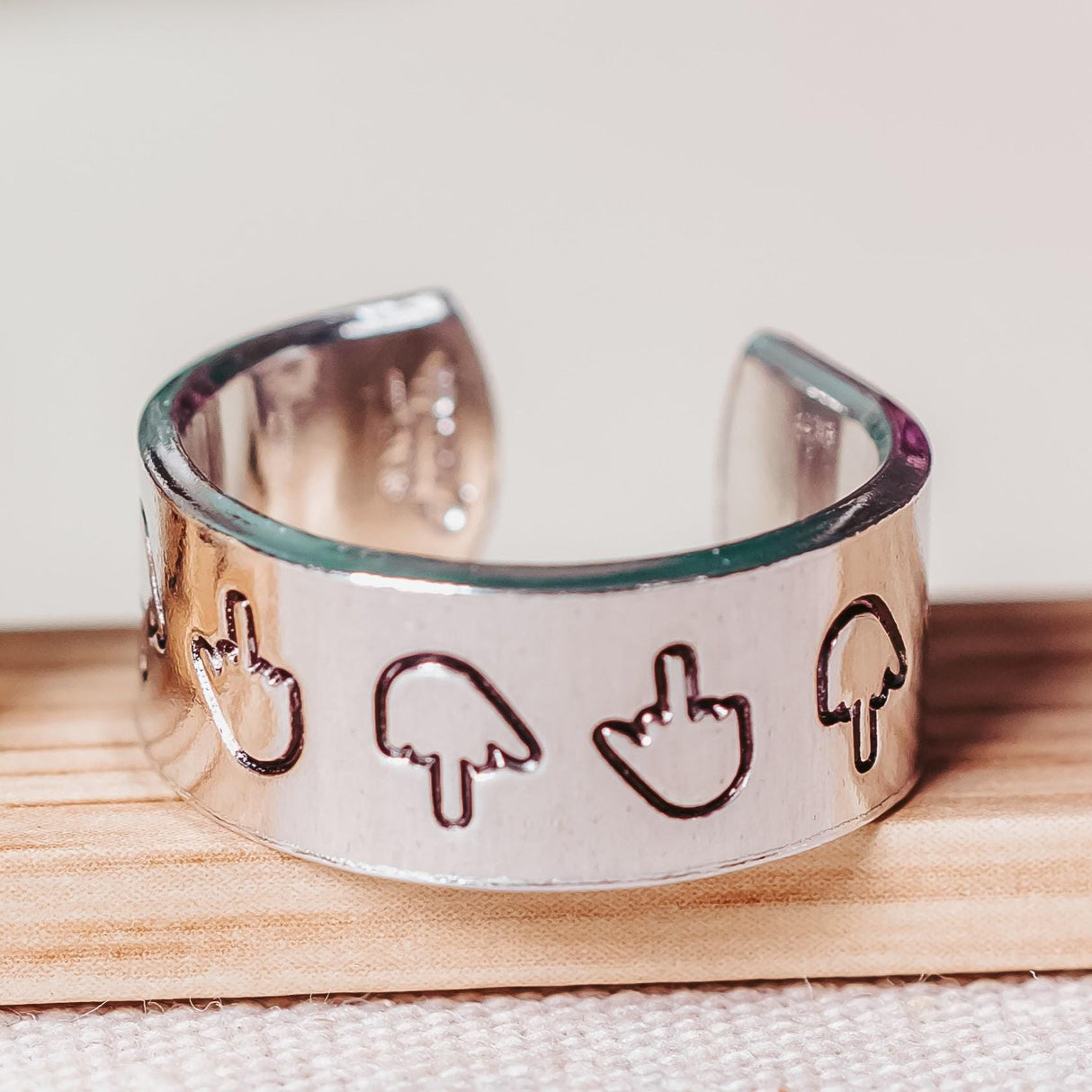 Middle Finger Wide Band Ring by Salt and Sparkle