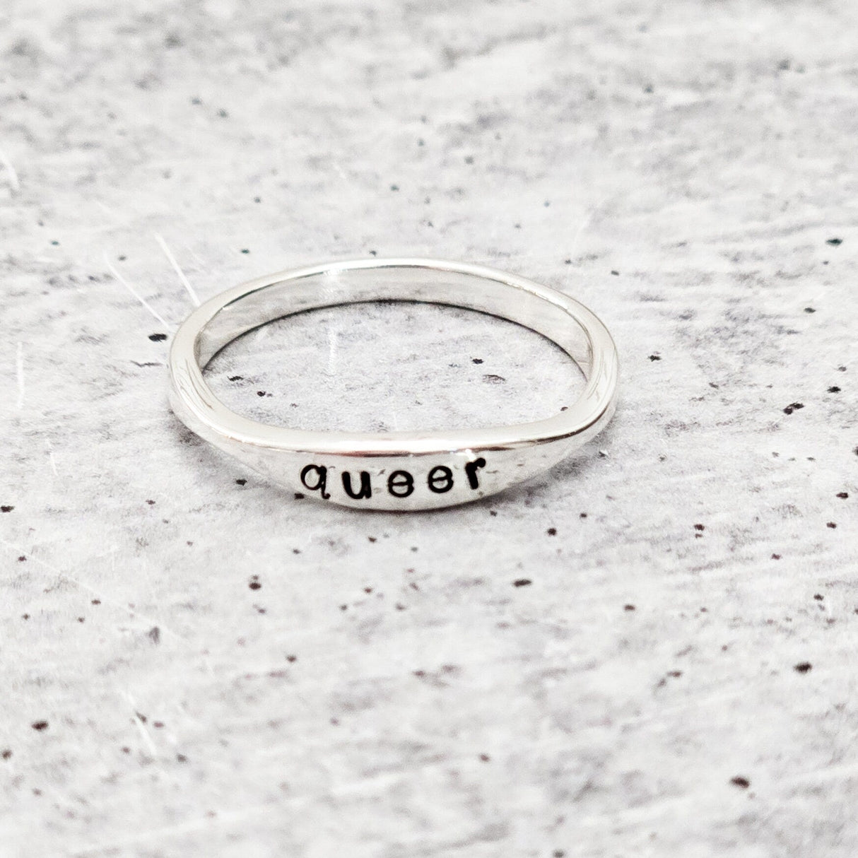 QUEER Dainty Gold Plated or Sterling Silver Ring by Salt and Sparkle