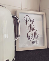 Pop the Kettle On Grey Kitchen Simple Wall Decor Print by WinsterCreations™ Official Store