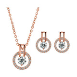 Silver Cubic Zirconia Necklace and Earring Set for Women by Hollywood Sensation®