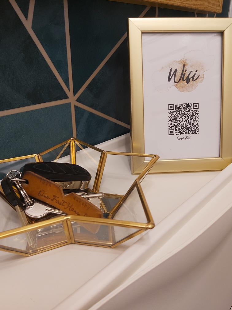 Wifi Gold Splatter Splatter Scan Me! Wifi QR Scan Home Wall Decor Print by WinsterCreations™ Official Store