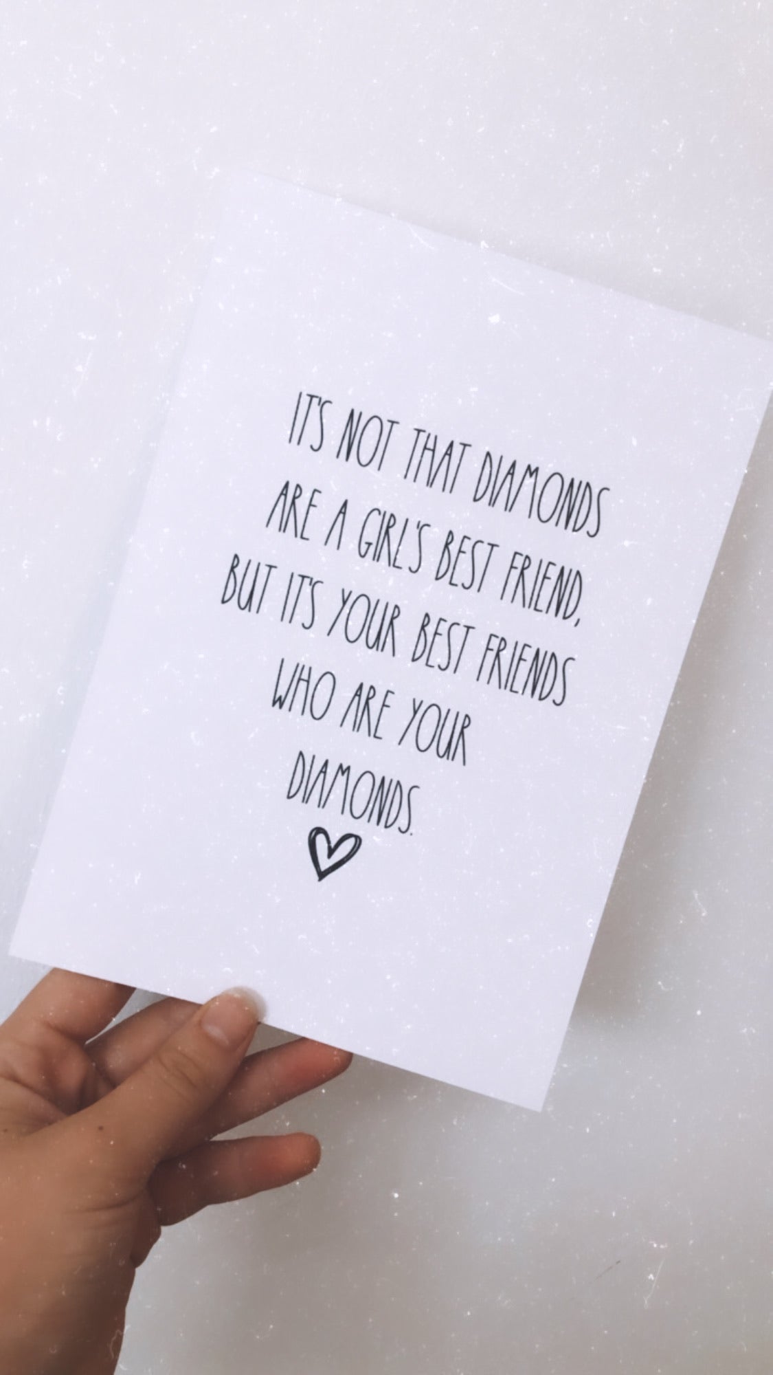 Best Friends Diamonds Inspirational Wall Decor Quote Print by WinsterCreations™ Official Store