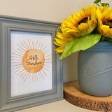 Hello Sunshine Sun Summer Seasonal Wall Home Decor Print by WinsterCreations™ Official Store