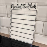 Meals Of The Week Menu Food Meal Planner Painted A4 Clear Acrylic Wipeable Sign With Drywipe Pen by WinsterCreations™ Official Store