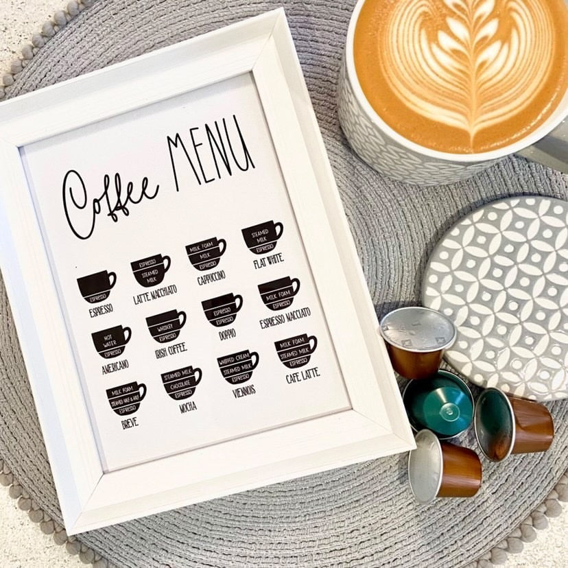 Coffee Menu Kitchen Simple Wall Home Decor Print by WinsterCreations™ Official Store