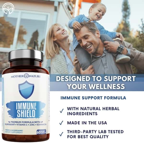 Immune Support Elderberry Capsules by Mother Nature Organics