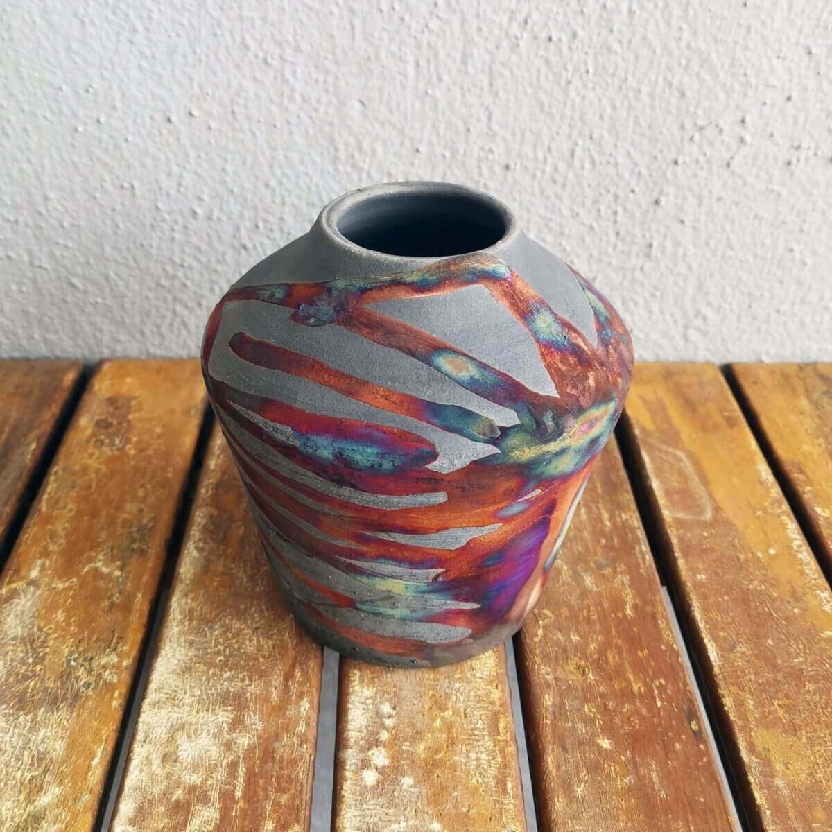 Inaka Ceramic Raku Pottery Vase by RAAQUU