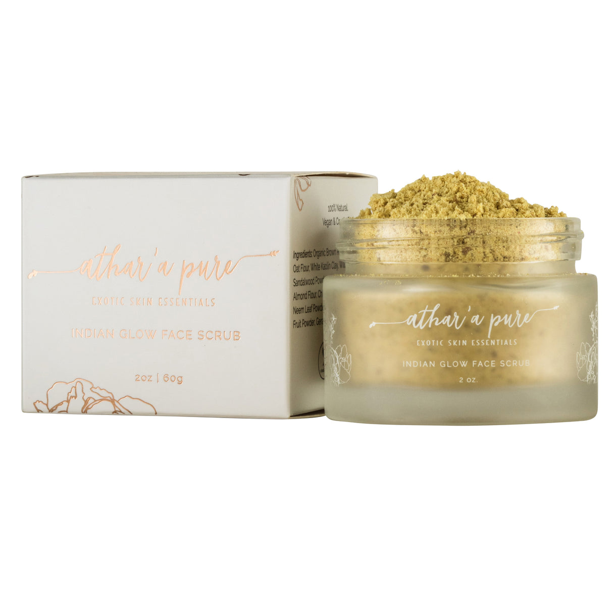 Indian Glow Face Scrub (Vegan, 100% Natural) by Athar'a Pure