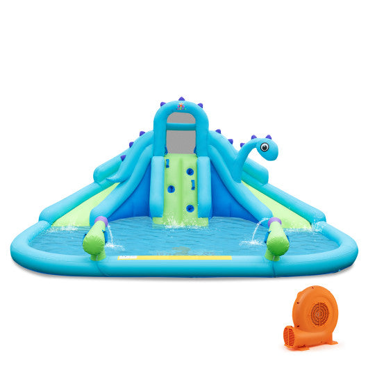 Inflatable Water Slide with Dual Slides and Large Splash Pool and Carry Bag (with 584W Blower)