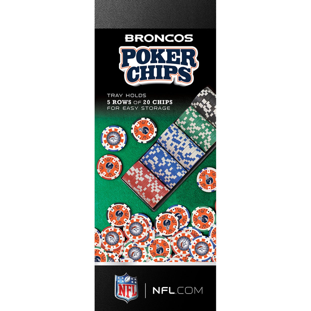 Denver Broncos 100 Piece Poker Chips by MasterPieces Puzzle Company INC