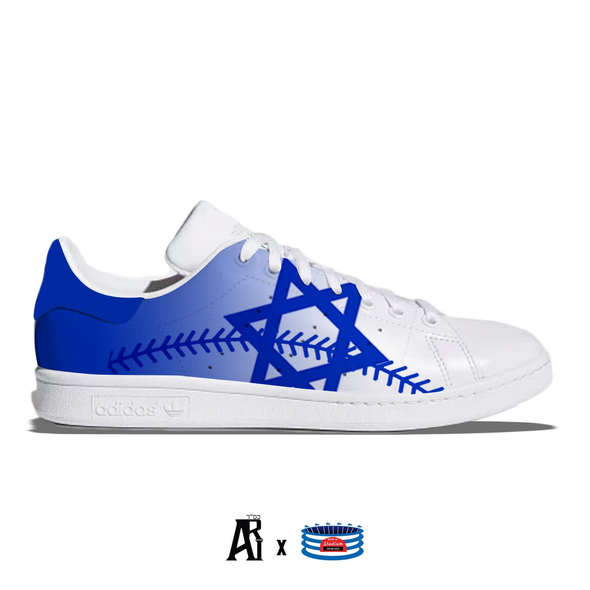 “Israel Baseball" Adidas Stan Smith Casual Shoes by Stadium Custom Kicks