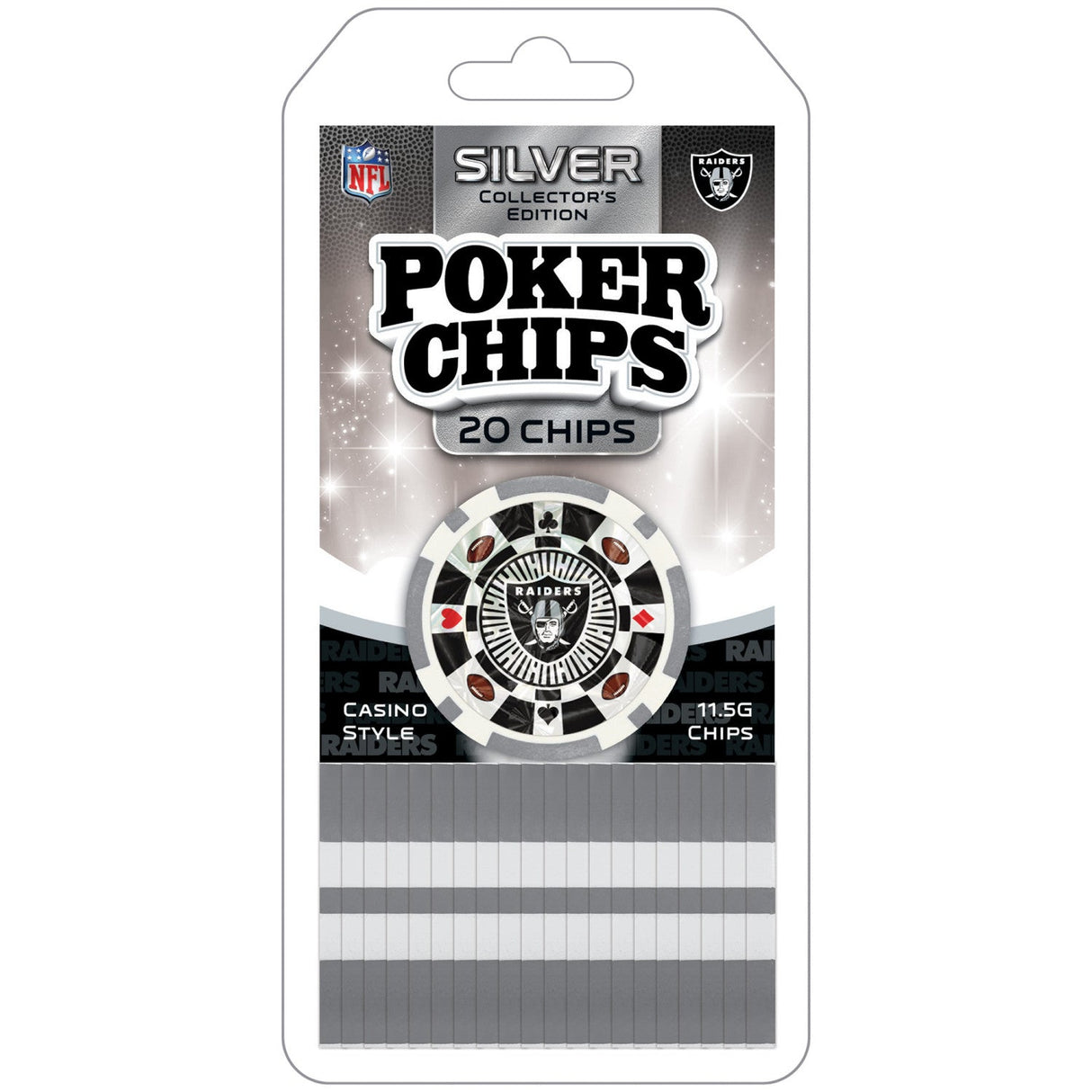 Las Vegas Raiders 20 Piece Poker Chips by MasterPieces Puzzle Company INC