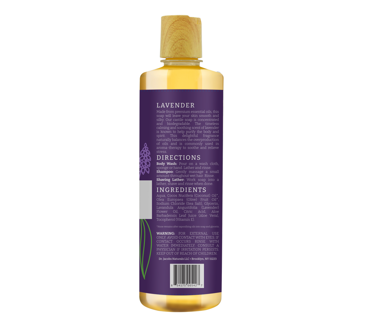 Lavender Castile Body Wash by Dr. Jacobs Naturals