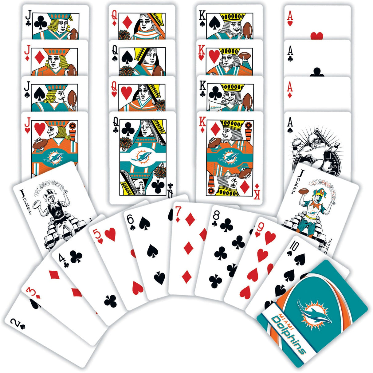 Miami Dolphins Playing Cards - 54 Card Deck by MasterPieces Puzzle Company INC