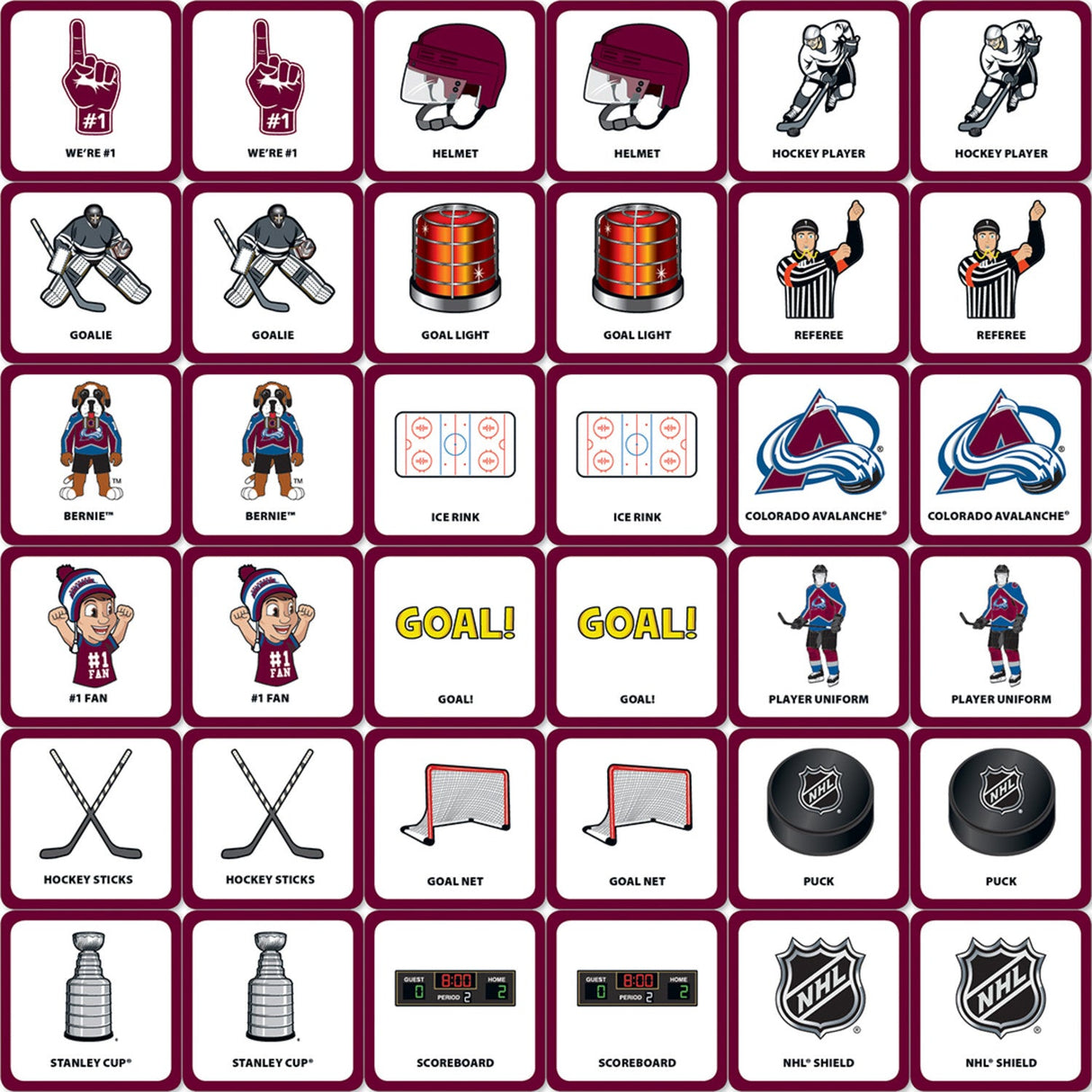 Colorado Avalanche Matching Game by MasterPieces Puzzle Company INC