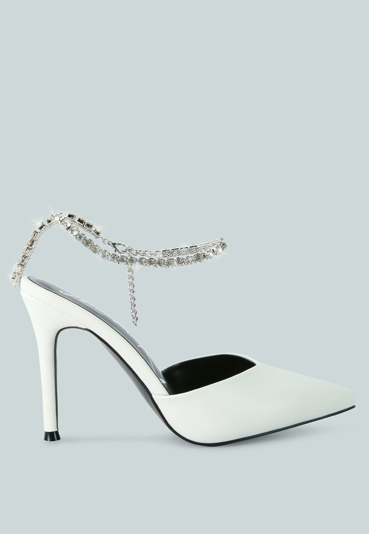 joyce diamante embellished stiletto mule sandals by London Rag