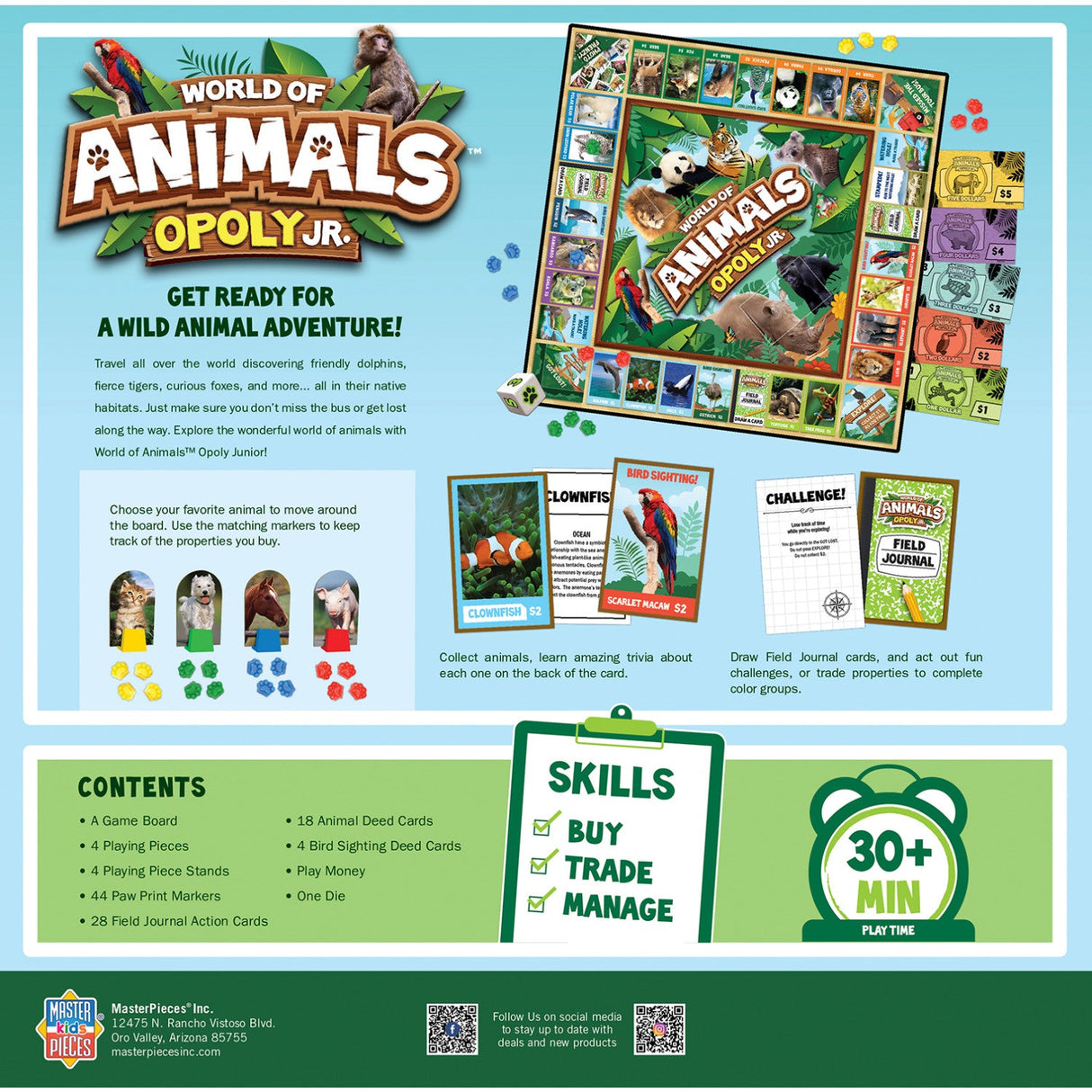 World of Animals Opoly Junior by MasterPieces Puzzle Company INC