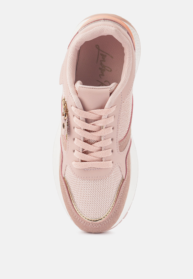 Juliette Chain Detailing Lace Up Sneakers by London Rag