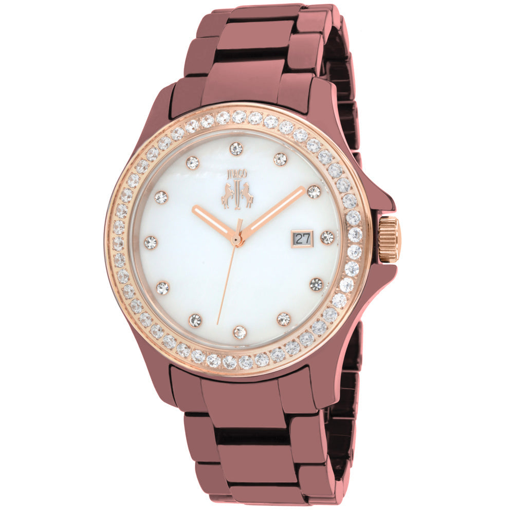 Jivago Women's Ceramic Maroon MOP Dial Watch - JV9415 by Balec Group